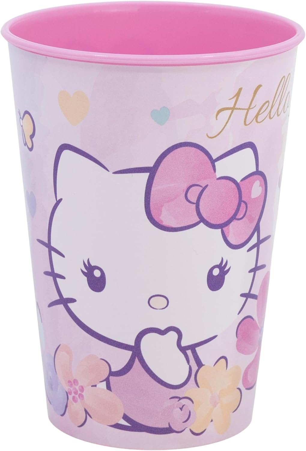 Bicchiere Hello Kitty in  Plastica Semirigida Riutilizzabile 260 Ml Bpa Free - St81707