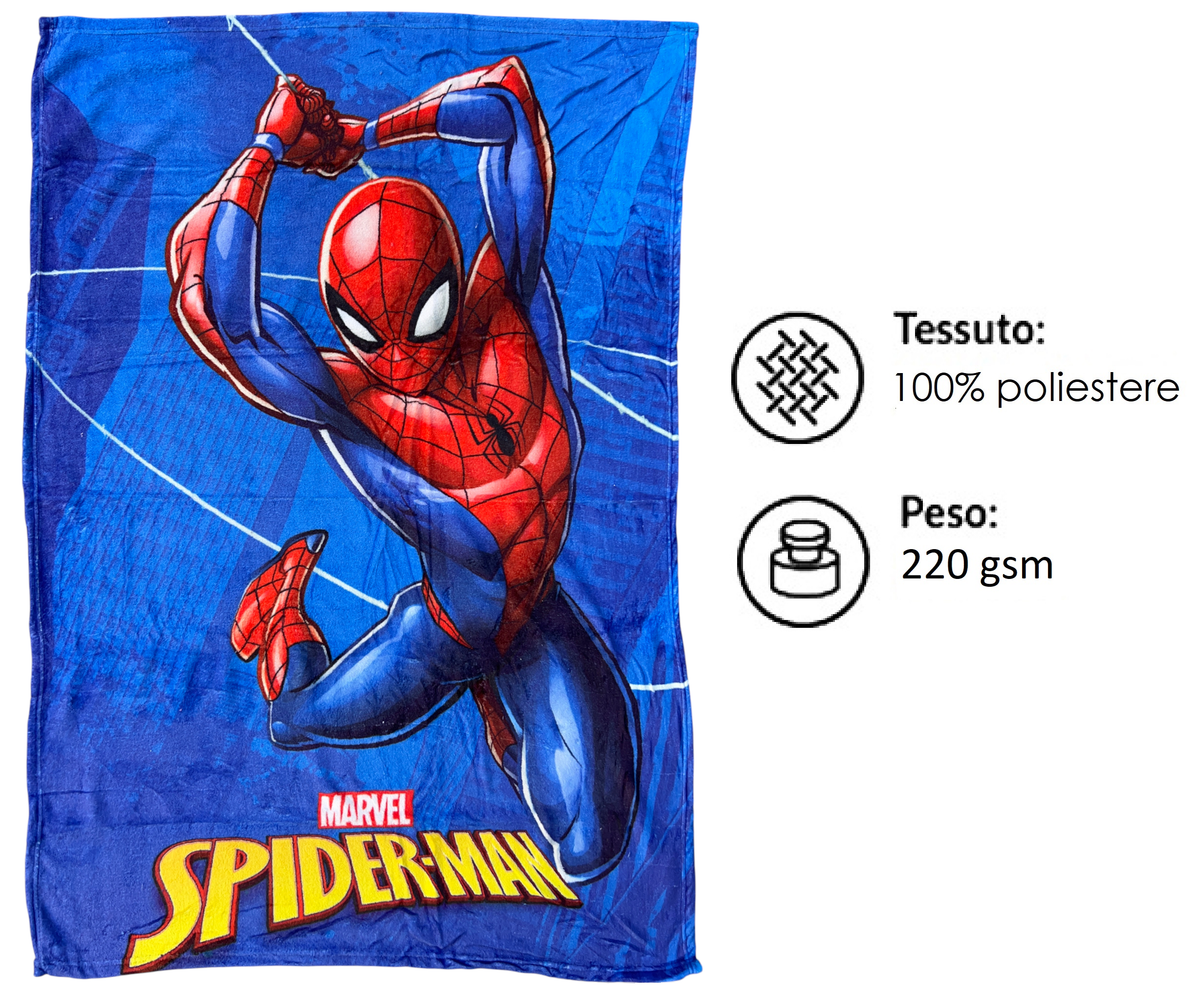Plaid in Coral Spiderman MARVEL Coperta in 100% Poliestere 100 X 140 CM per Bambini - Je13563ad