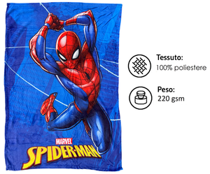 Plaid in Coral Spiderman MARVEL Coperta in 100% Poliestere 100 X 140 CM per Bambini - Je13563ad