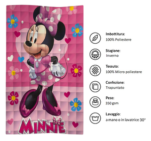 Trapunta Minnie DISNEY Piumone Invernale 350 Gsm Letto Singolo 160x250 CM - Je12125gtb