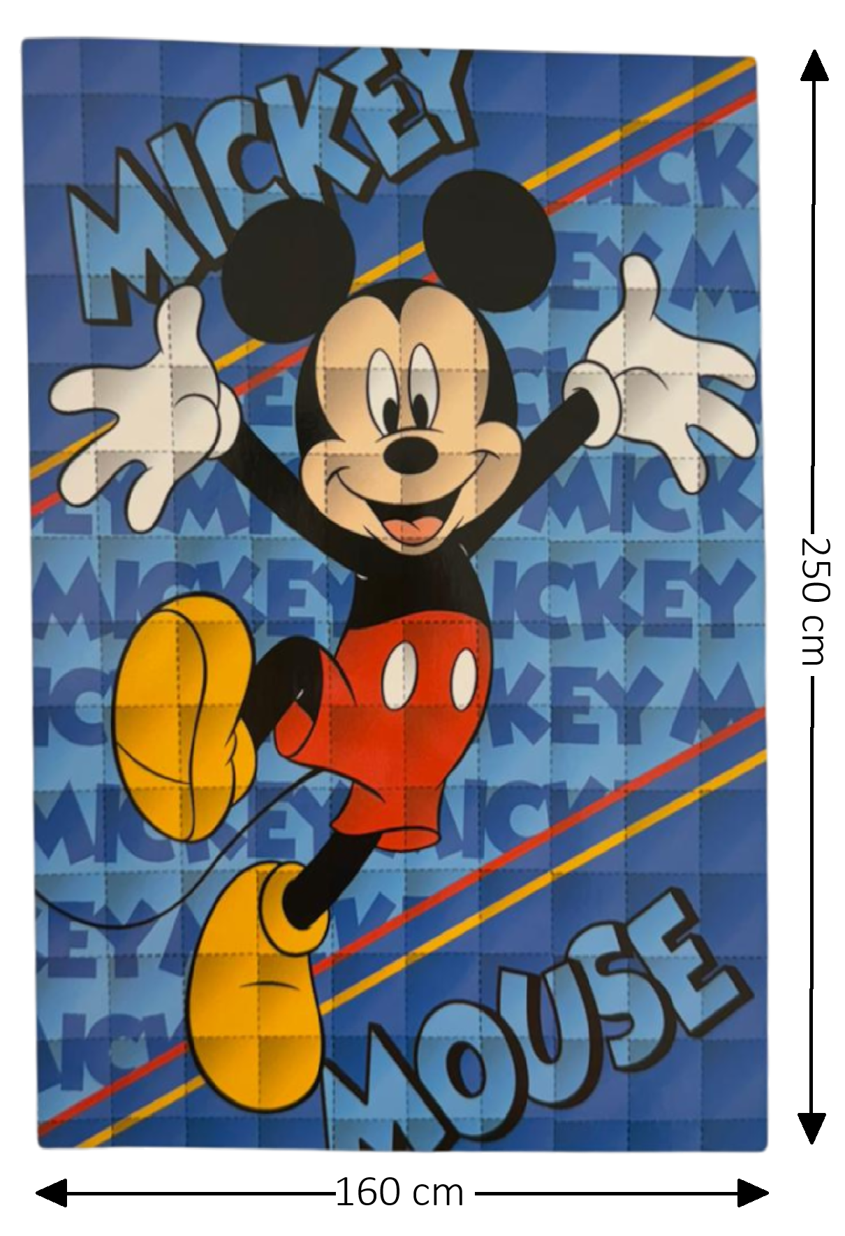 Trapunta Topolino DISNEY Piumone Invernale 350 Gsm Letto Singolo 160x250 CM - Je12126gtb