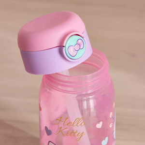 Borraccia Pop-Up Hello Kitty Sanrio Bottiglia in Plastica Riutilizzabile 510 Ml con Cannuccia - St81752