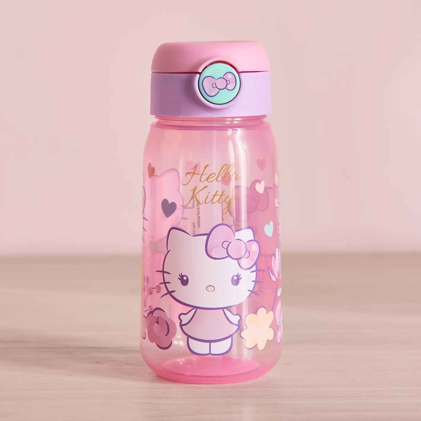 Borraccia Pop-Up Hello Kitty Sanrio Bottiglia in Plastica Riutilizzabile 510 Ml con Cannuccia - St81752