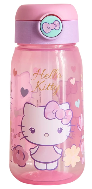 Borraccia Pop-Up Hello Kitty Sanrio Bottiglia in Plastica Riutilizzabile 510 Ml con Cannuccia - 84998