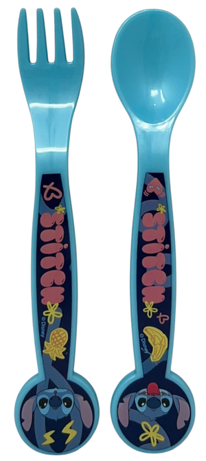 Set Pappa 5 Pezzi Stitch DISNEY in Plastica Riutilizzabile Piatti Bicchiere Posate Bpa Free - St75000