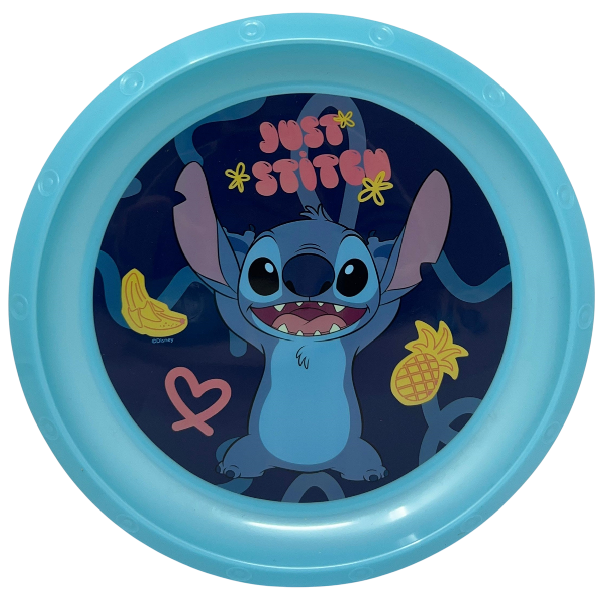 Set Pappa 5 Pezzi Stitch DISNEY in Plastica Riutilizzabile Piatti Bicchiere Posate Bpa Free - St75000
