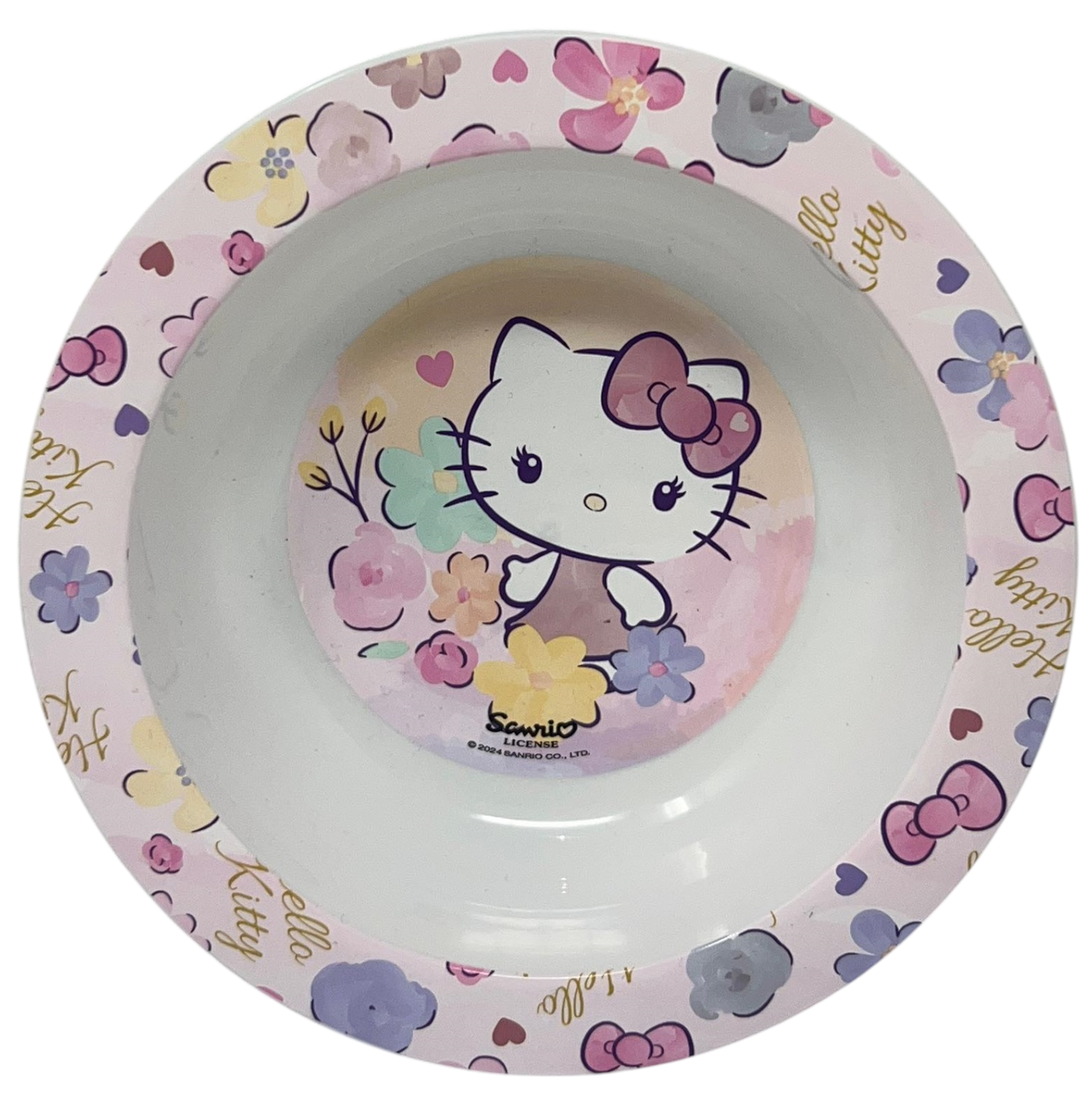 Set Pappa 5 Pezzi Hello Kitty Sanrio in Plastica Adatto Al Microonde Piatti Bicchiere Posate - St81750