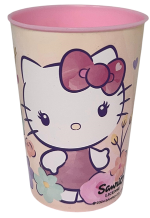 Set Pappa 5 Pezzi Hello Kitty Sanrio in Plastica Adatto Al Microonde Piatti Bicchiere Posate - St81750