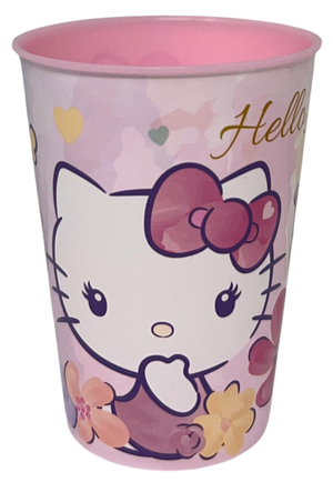 Set Pappa 5 Pezzi Hello Kitty Sanrio in Plastica Adatto Al Microonde Piatti Bicchiere Posate - St81750