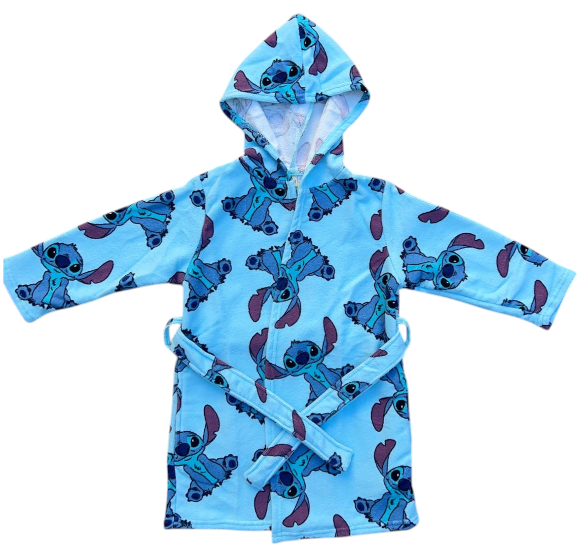 Accappatoio in Microfibra 100% Poliestere Stitch DISNEY Accappatoio con Cappuccio e Cintura - X-9961