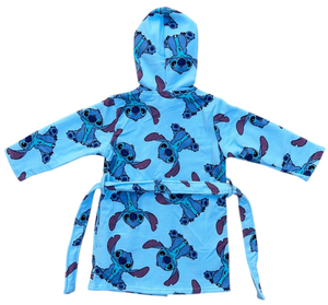 Accappatoio in Microfibra 100% Poliestere Stitch DISNEY Accappatoio con Cappuccio e Cintura - X-9961