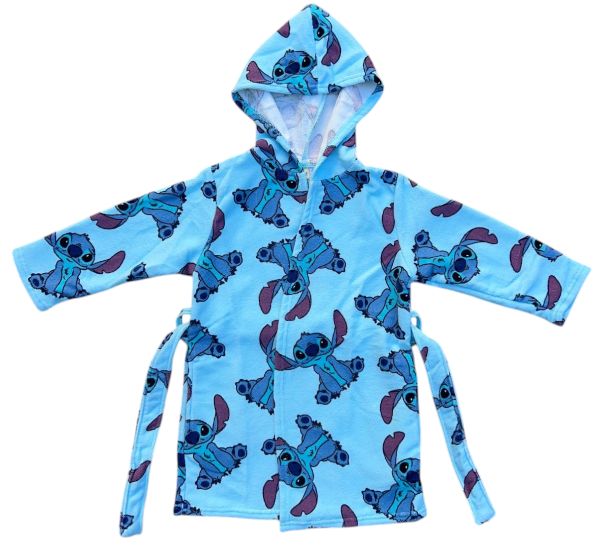 Accappatoio in Microfibra 100% Poliestere Stitch DISNEY Accappatoio con Cappuccio e Cintura - X-9961