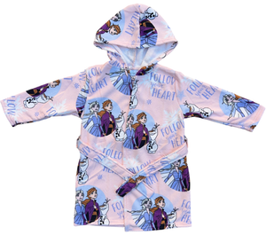Accappatoio in Microfibra 100% Poliestere Frozen DISNEY Accappatoio con Cappuccio e Cintura - X-9957