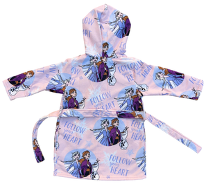 Accappatoio in Microfibra 100% Poliestere Frozen DISNEY Accappatoio con Cappuccio e Cintura - X-9957