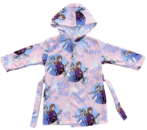 Accappatoio in Microfibra 100% Poliestere Frozen DISNEY Accappatoio con Cappuccio e Cintura - X-9957