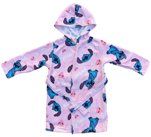 Accappatoio in Microfibra 100% Poliestere Stitch DISNEY Accappatoio con Cappuccio e Cintura - X-9960