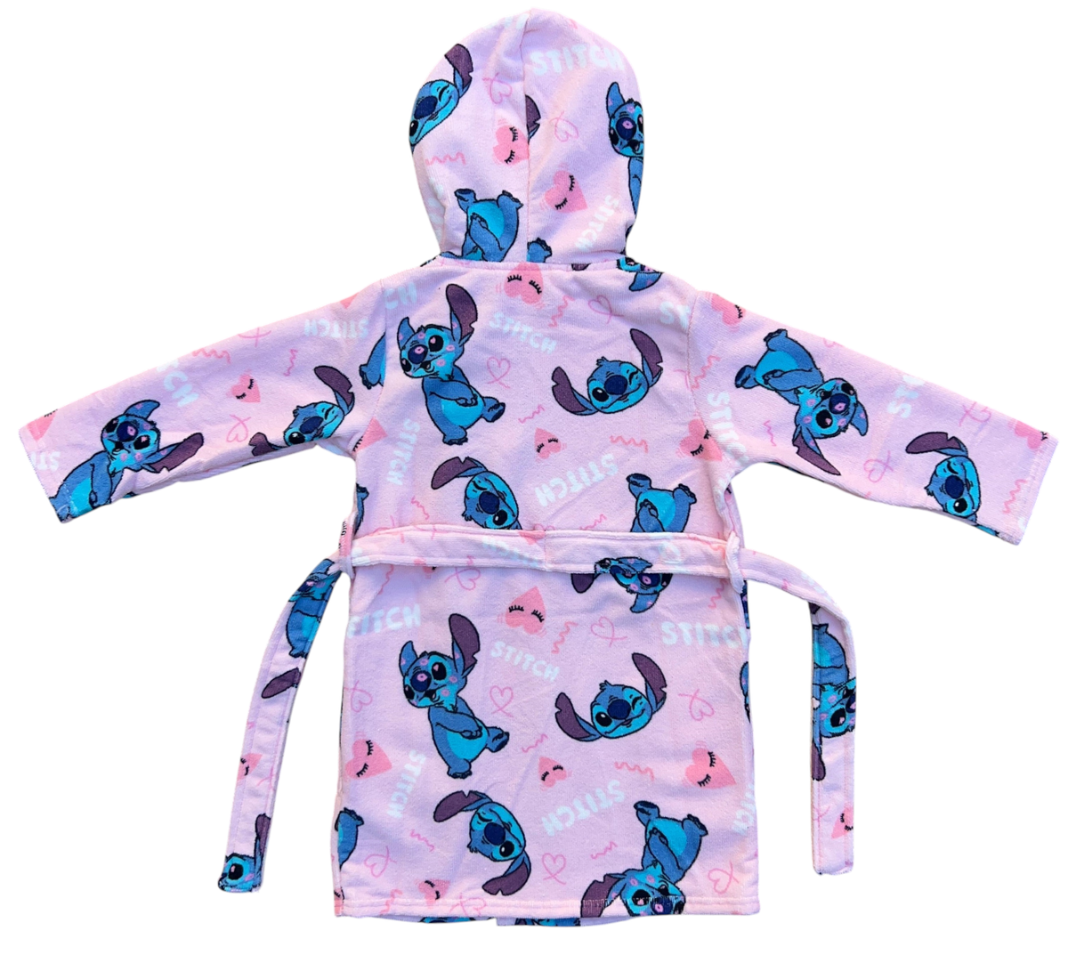 Accappatoio in Microfibra 100% Poliestere Stitch DISNEY Accappatoio con Cappuccio e Cintura - X-9960
