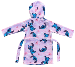 Accappatoio in Microfibra 100% Poliestere Stitch DISNEY Accappatoio con Cappuccio e Cintura - X-9960