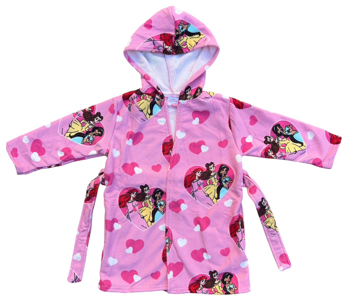 Accappatoio in Microfibra 100% Poliestere Principesse DISNEY Accappatoio con Cappuccio e Cintura - X-9964