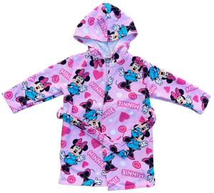 Accappatoio in Microfibra 100% Poliestere Minnie DISNEY Accappatoio con Cappuccio e Cintura - X-9953