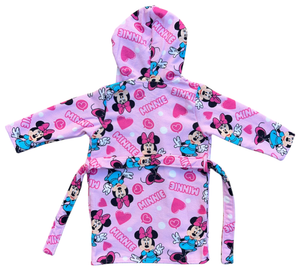 Accappatoio in Microfibra 100% Poliestere Minnie DISNEY Accappatoio con Cappuccio e Cintura - X-9953
