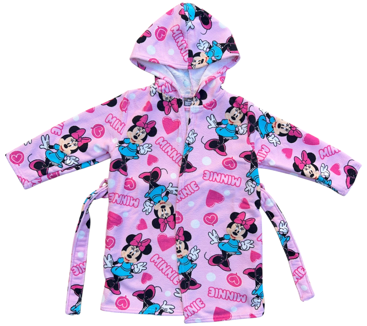 Accappatoio in Microfibra 100% Poliestere Minnie DISNEY Accappatoio con Cappuccio e Cintura - X-9953