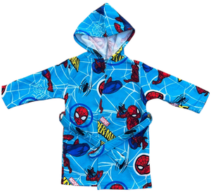 Accappatoio in Microfibra 100% Poliestere Spiderman MARVEL Accappatoio con Cappuccio e Cintura - X-9962