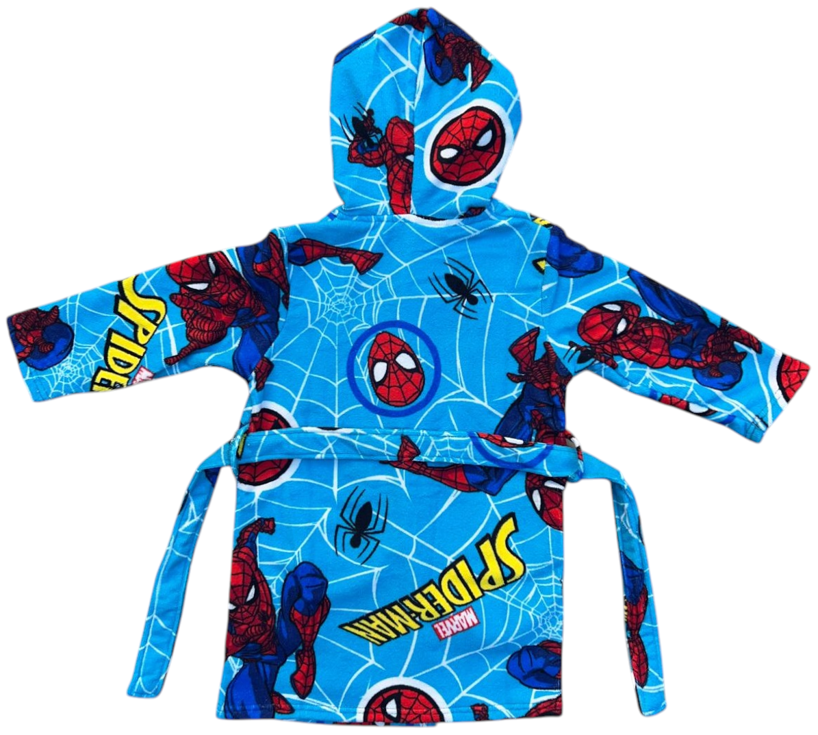 Accappatoio in Microfibra 100% Poliestere Spiderman MARVEL Accappatoio con Cappuccio e Cintura - X-9962