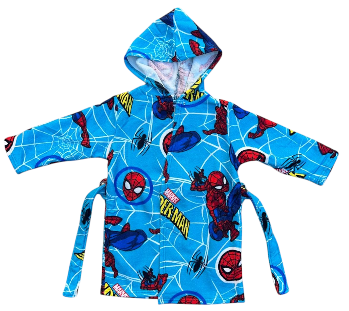 Accappatoio in Microfibra 100% Poliestere Spiderman MARVEL Accappatoio con Cappuccio e Cintura - X-9962