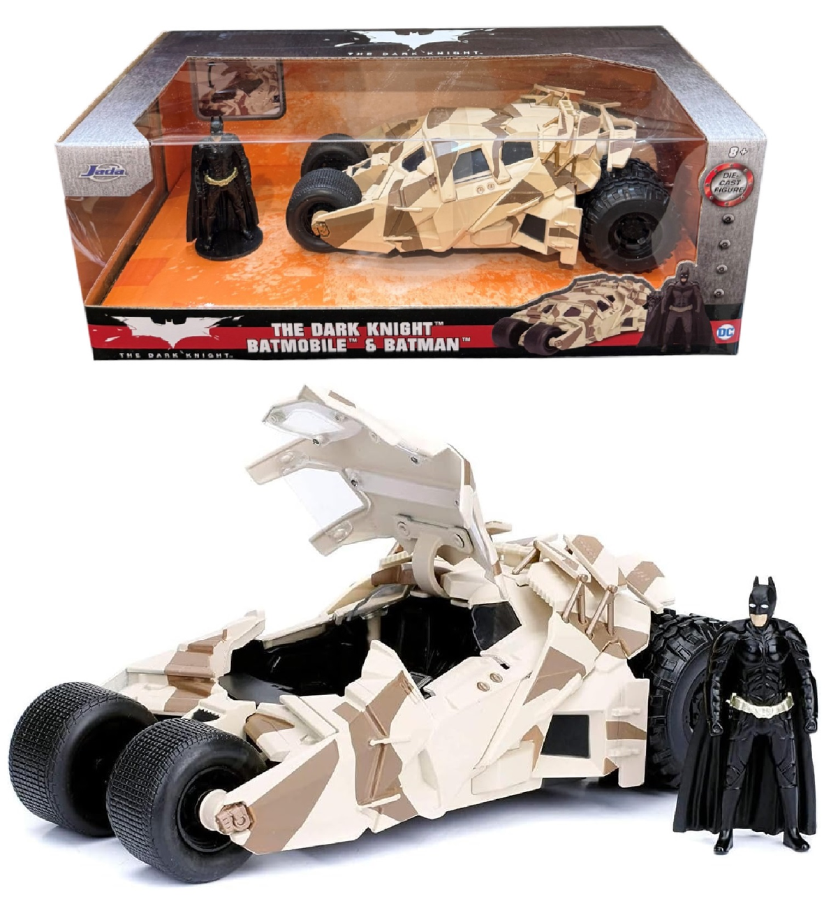 Modellino Batmobile Camouflage 1:24 con Figura in Metallo Batman da Collezione - 253215006