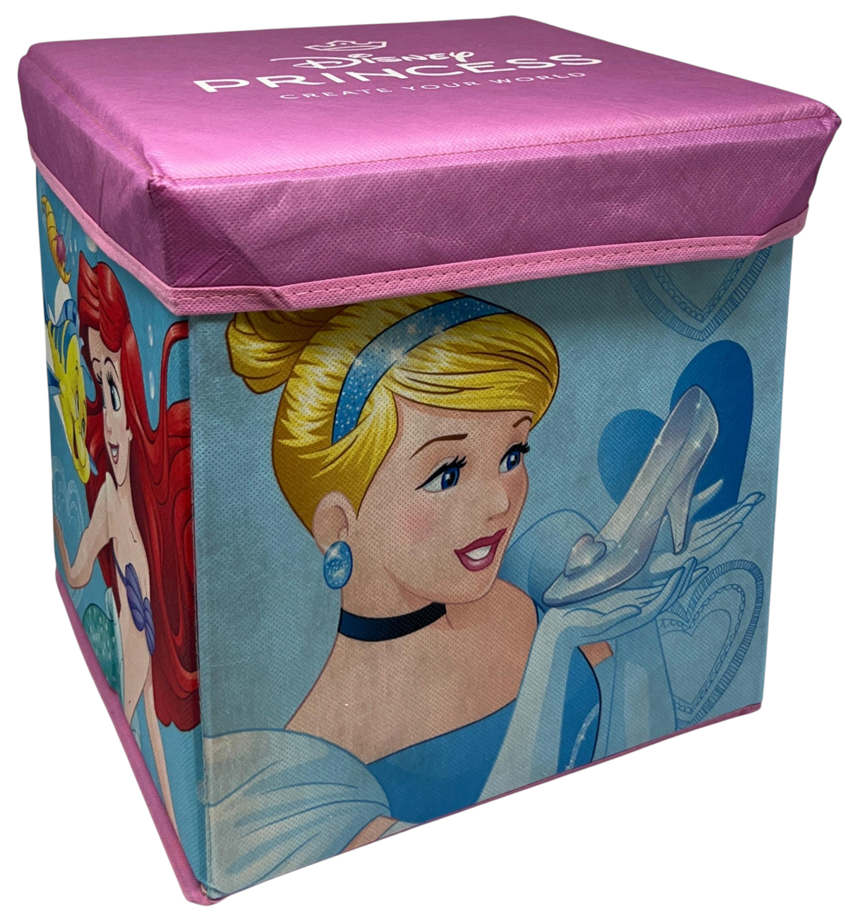 Pouf Contenitore Principesse DISNEY Multifunzione Porta Oggetti per Sedersi 30 CM - Je12804ad