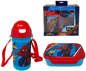 Set Pranzo Spiderman MARVEL Borraccia Pop-Up e Portamerenda in Plastica Riutilizzabile - 35364