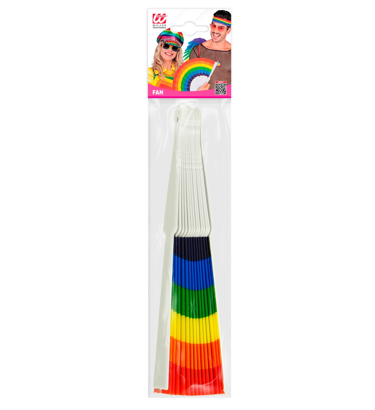 Ventaglio Arcobaleno Accessorio per Travestimento Carnevale Cosplay Festa in Maschera Pride - 65016