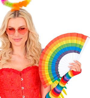 Ventaglio Arcobaleno Accessorio per Travestimento Carnevale Cosplay Festa in Maschera Pride - 65016