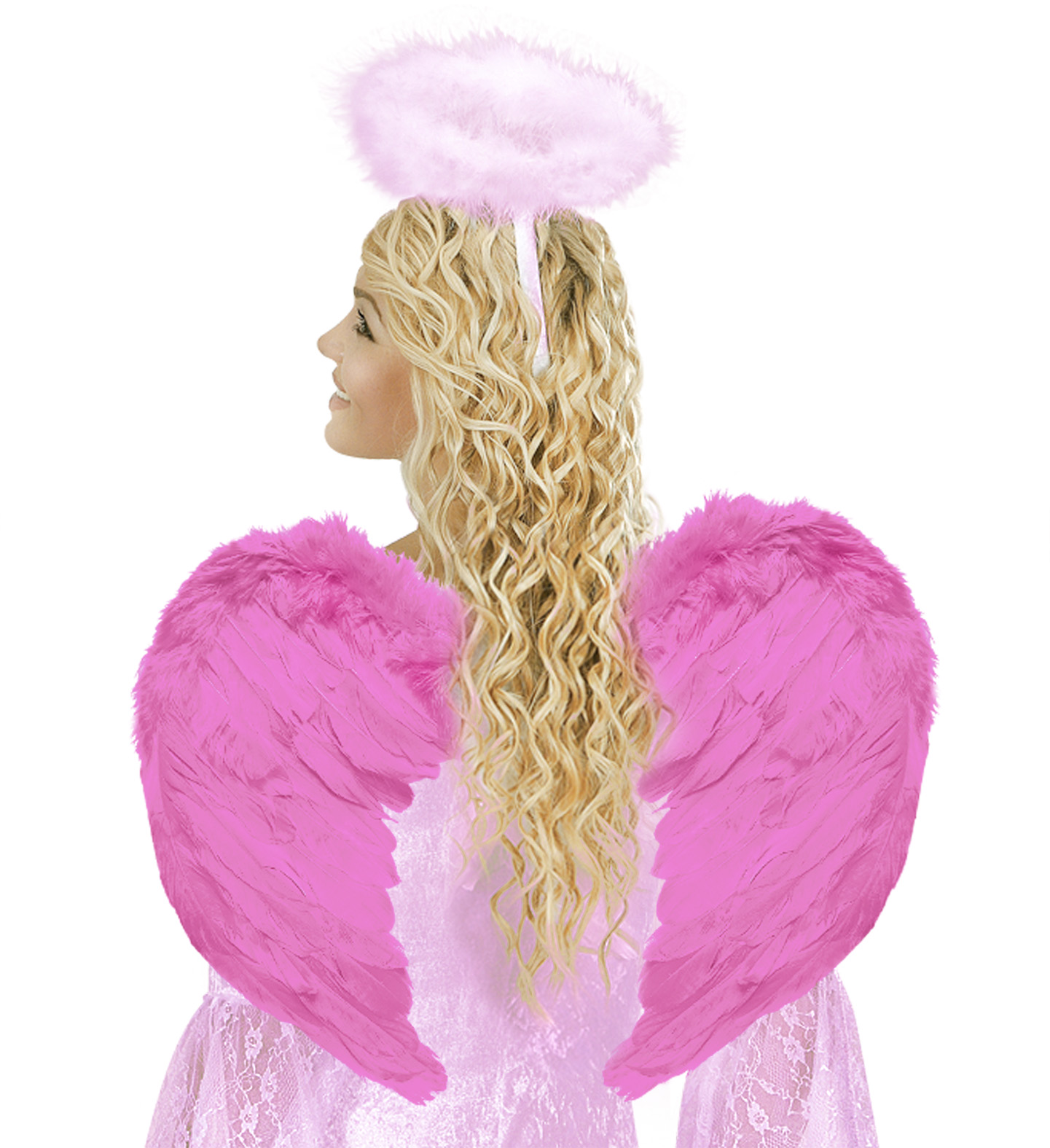 Ali in Piuma Rosa 50 X 40 CM Accessorio Travestimento Carnevale Cosplay Feste in Maschera - 01040