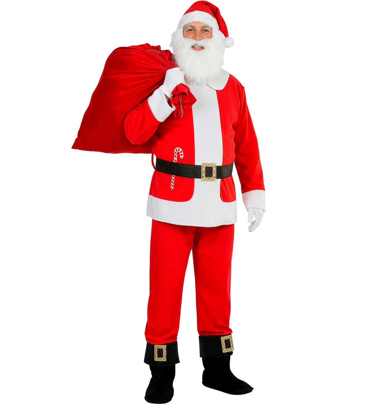 Costume Babbo Natale Uomo Travestimento Completo per Feste a Tema Rappresentazioni Teatrali - 0876
