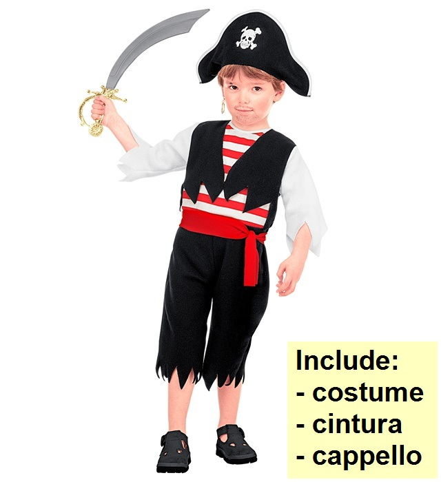 Costume Pirata Travestimento Carnevale per Bambini Cosplay Feste in Maschera - 3663