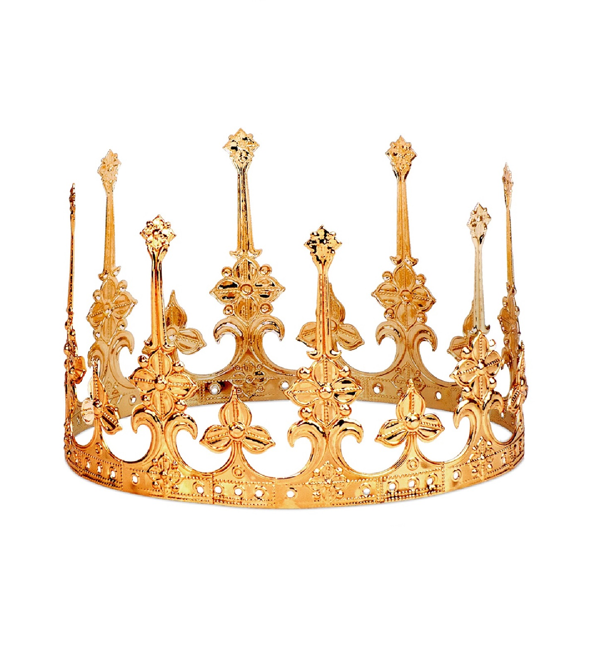 Corona Lusso in Alluminio Dorato Accessorio Travestimento Carnevale Principe e Regina Cosplay - 2441h/1