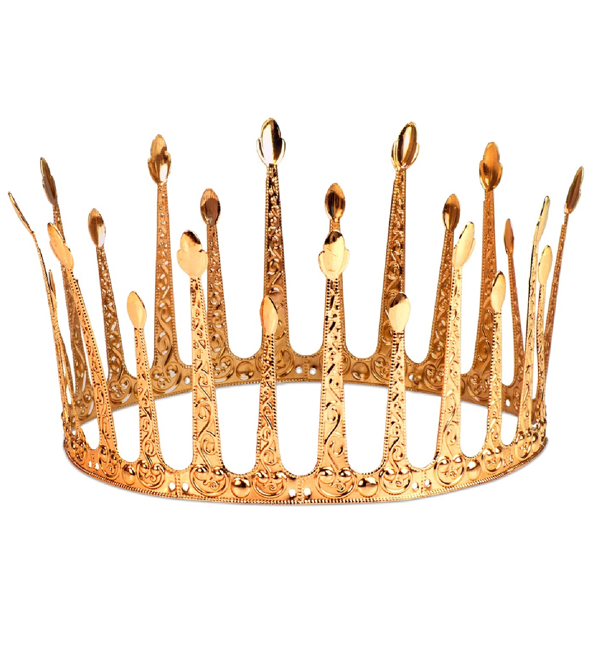 Corona Dorata in Alluminio per Travestimenti Carnevale Re Cosplay Feste a Tema - 2441h/2