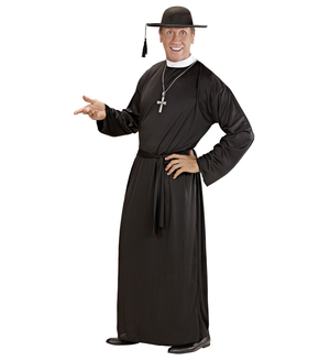 Costume da Prete Uomo Travestimento Carnevale Tunica e Cintura Cosplay Feste a Tema - 3901