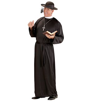 Costume da Prete Uomo Travestimento Carnevale Tunica e Cintura Cosplay Feste a Tema - 3901