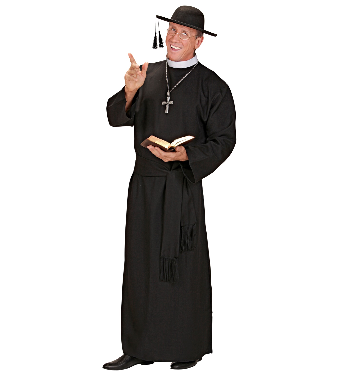 Travestimento da Prete Uomo Costume Carnevale Tunica e Cintura Cosplay Feste a Tema - 4457