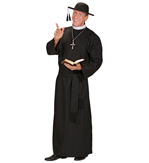 Travestimento da Prete Uomo Costume Carnevale Tunica e Cintura Cosplay Feste a Tema - 4457