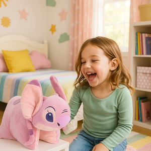 Cuscino Peluche Angel DISNEY 45x28 CM Morbido Trasformabile 3d Decoro Cameretta - Lil36-5485