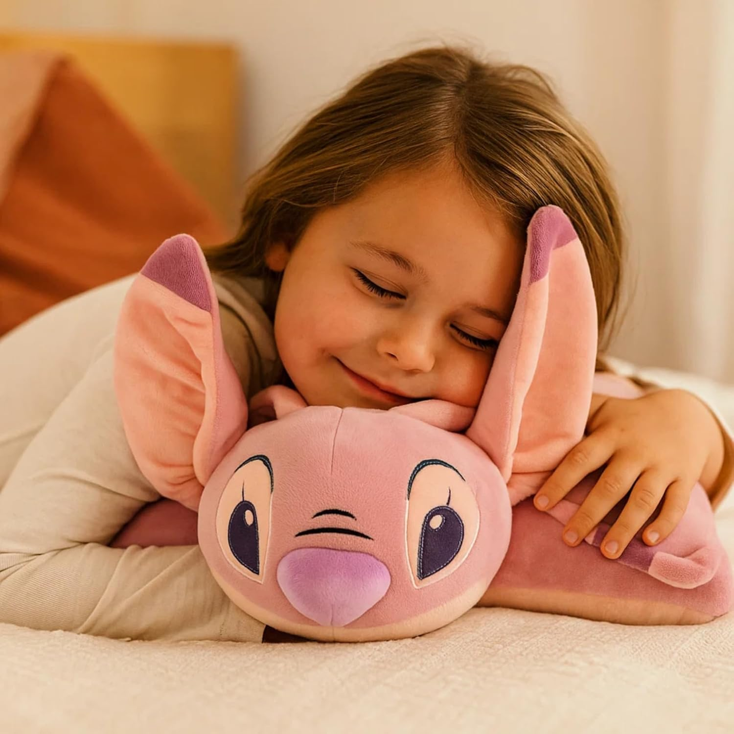 Cuscino Peluche Angel DISNEY 45x28 CM Morbido Trasformabile 3d Decoro Cameretta - Lil36-5485