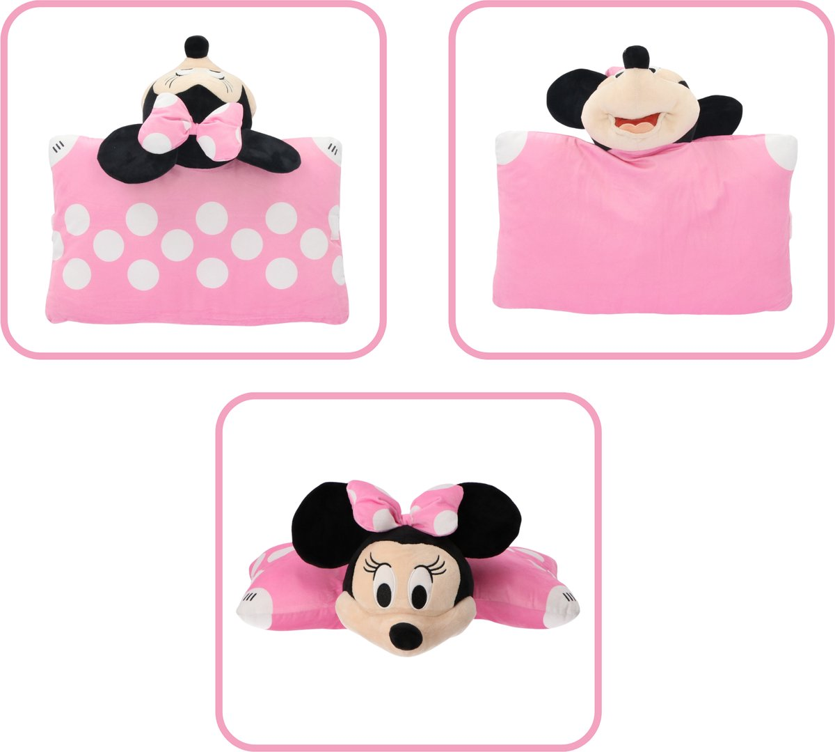 Cuscino Peluche Minnie Mouse DISNEY 45x28 CM Morbido Trasformabile 3d Decoro Cameretta - Min36-5488