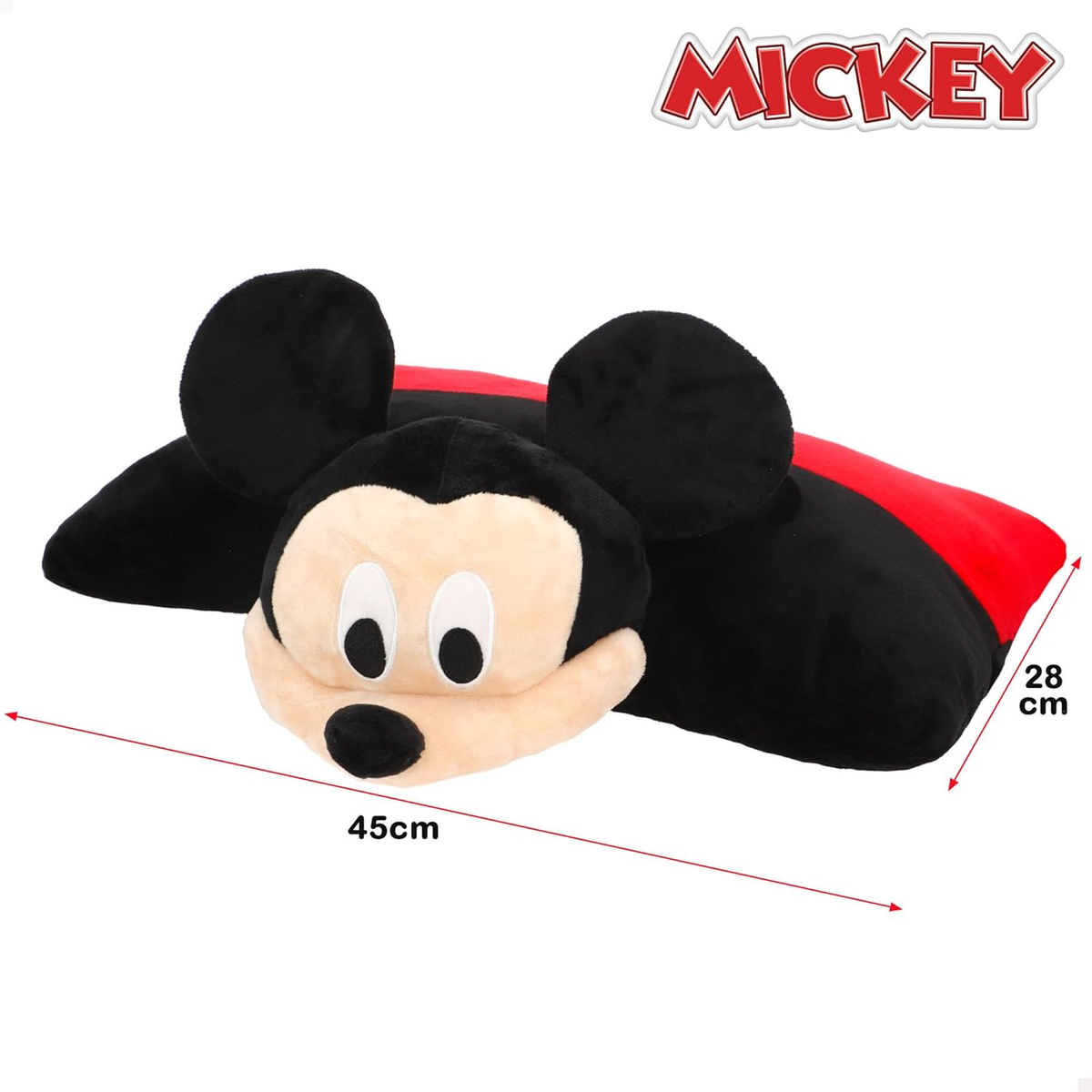 Cuscino Peluche Topolino DISNEY 45x28 CM Morbido Trasformabile 3d Decoro Cameretta - Mic36-5487