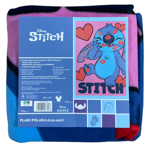 Plaid in Pile Stitch DISNEY Coperta in Morbido Poliestere 100 X 150 CM 210 Gsm - Sti1887