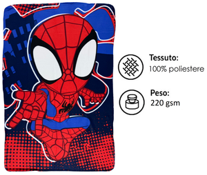 Plaid in Pile Spidey MARVEL Coperta in Morbido Poliestere 100 X 150 CM 210 Gsm - Spm1884