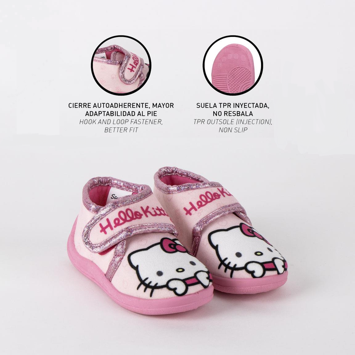 Pantofole Invernali Hello Kitty Scarpetta Stivaletto con Suola Antiscivolo Chiusura a Strappo - 6982